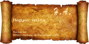 Hegyes Anita névjegykártya